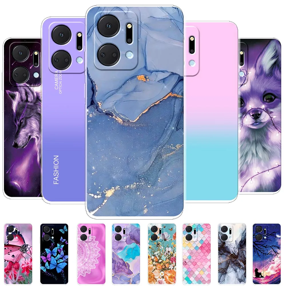Per Honor X7A Custodia 2023 Marble Pattern Soft Silicone Clear Funda Per Huawei Honor X7A 6.75 "Cover Per Telefono Per Honor X7A 5G Coque