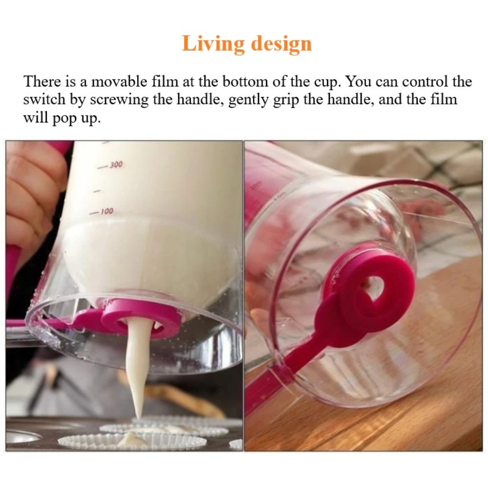 Cupcake Pancake Cake Cream Batter Mix Dispenser Jug Baking Essentials Maker Cooking Tools Dough Funnel Speratator Measuring Cup