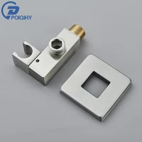 Poiqihy Chrome หัวฝักบัวมือถือสเปรย์อาบน้ําติดผนัง Bidet Sprayer ผู้ถือปกปิดก๊อกน้ําอุปกรณ์เสริม 5