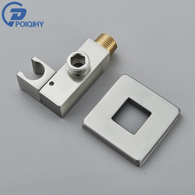 Poiqihy Chrome หัวฝักบัวมือถือสเปรย์อาบน้ําติดผนัง Bidet Sprayer ผู้ถือปกปิดก๊อกน้ําอุปกรณ์เสริม 5