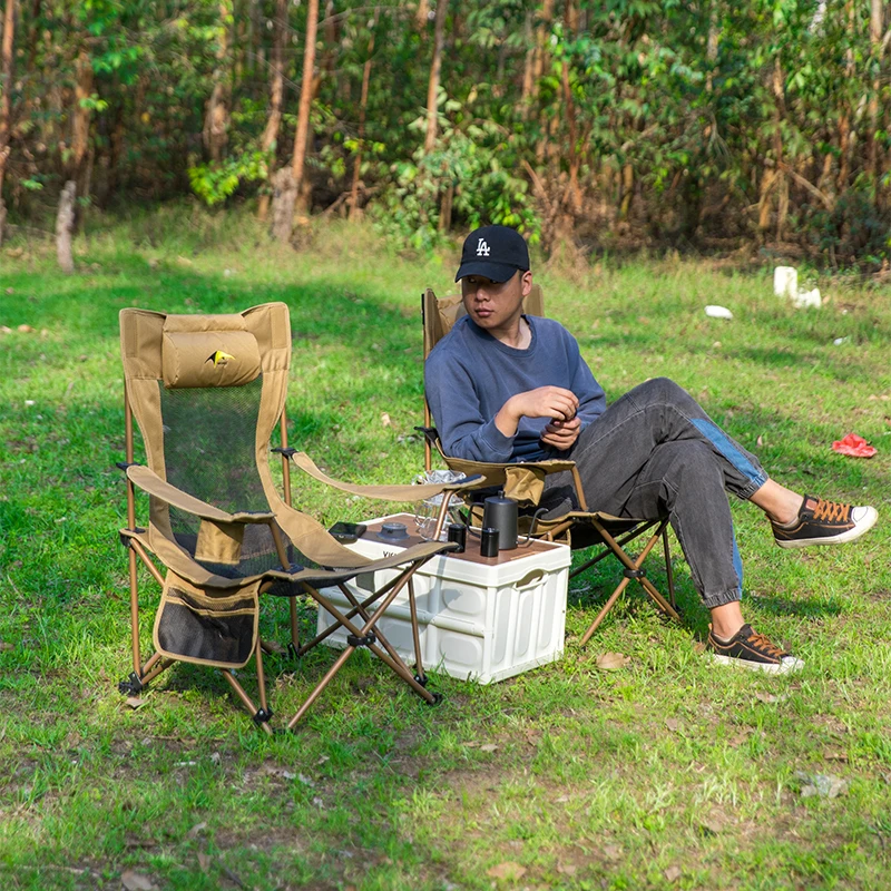 Camping Chair with Footrest Reclining Camping Chair with Removable Cushion, Folding Lounger for Camping, Fishing