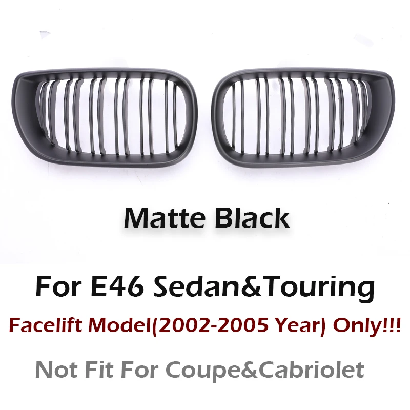 Gloss Black Carbon M Color Kidney Grille for BMW 3 Series E46 Facelift
