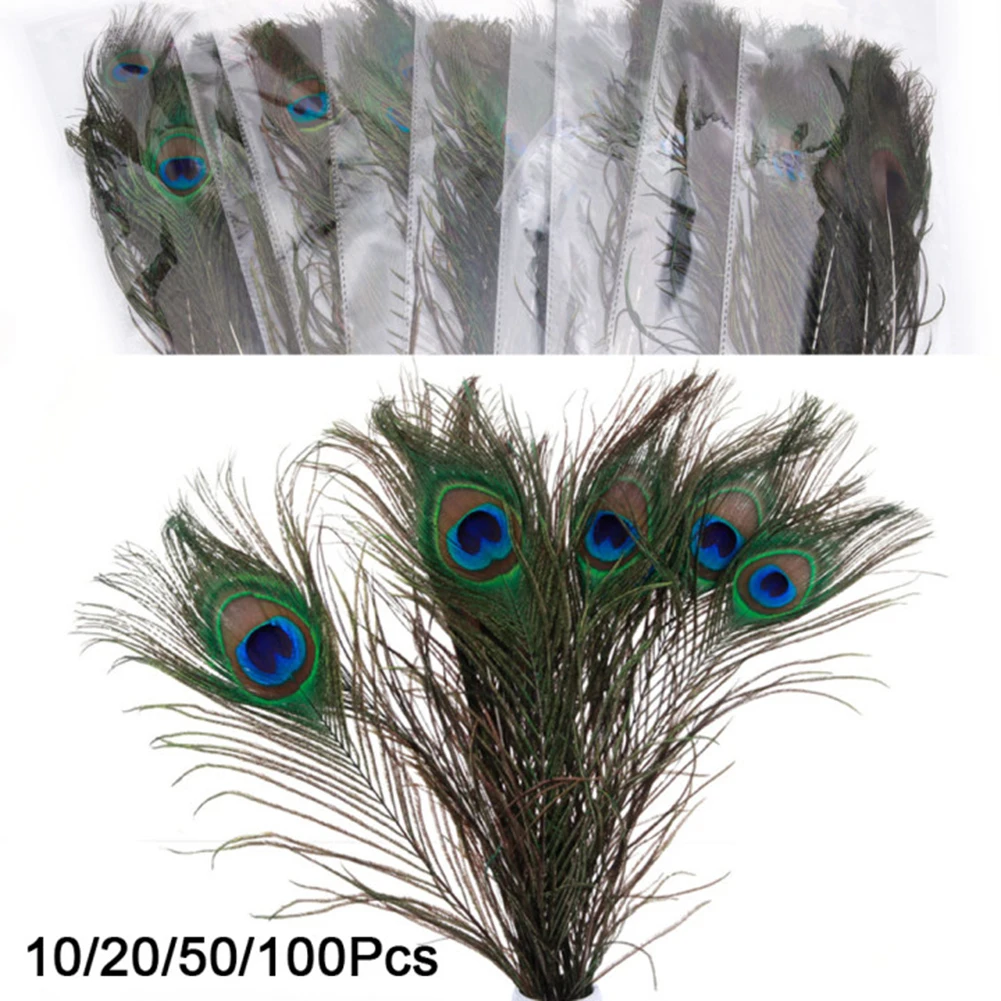 

10/20pcs Peacock Tail Natural Fly Fishing Bait Tying Materials 25-30cm DIY Craft Peacock Feather Vase Flower Crafts Decoration