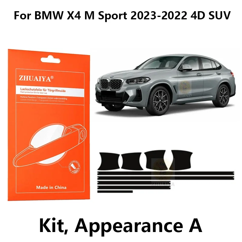 

Защитная пленка ZHUAIYA для красок дверной ручки, ТПУ PPF для BMW X4 M Sport 2023-2022 4D SUV, автомобильные аксессуары