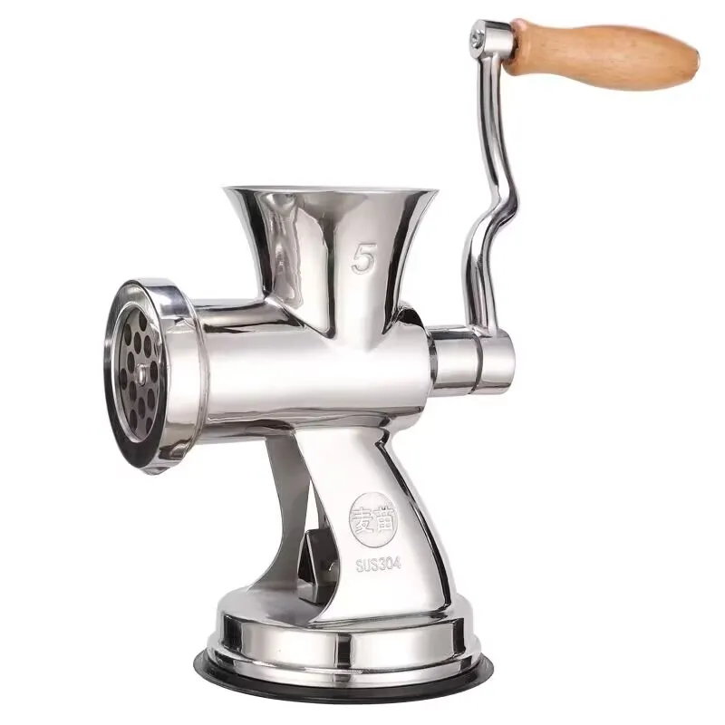 Manual Meat Grinder, Hand Crank Meat Mincer for Home Kitchen Stainless Steel Blades, Non-Slip Base, Easy to Clean