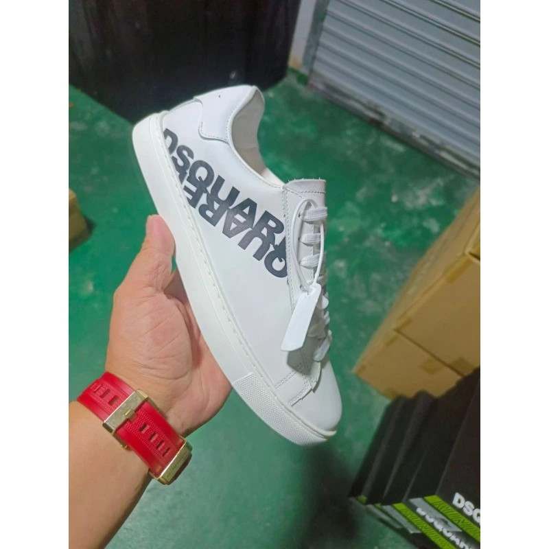 

Original Really Photo Flats Letter Printed Dsq2 Genuine Leather Breathable Casual Outdoor Top Shoes Men Free Shipping