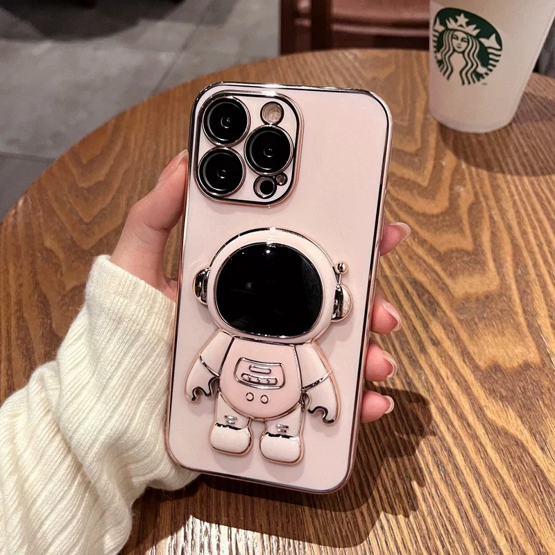Luxury Astronaut Silicone Kickstand Phone Case Cover