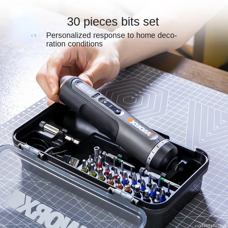 Worx 4V Electrical Screwdriver Sets WX242 Smart Cordless Electric Screwdrivers USB Rechargeable Handle 30 Bit Sets Power Tools 2