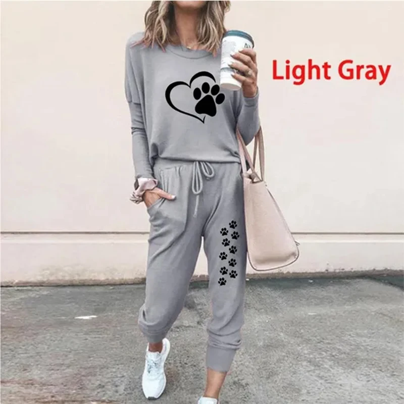 Women Casual Tracksuits 2 Pieces Sports Outfits Long Sleeve Tops Slim Fit Long Pants Sweatsuits Jogging Suit S-2XL