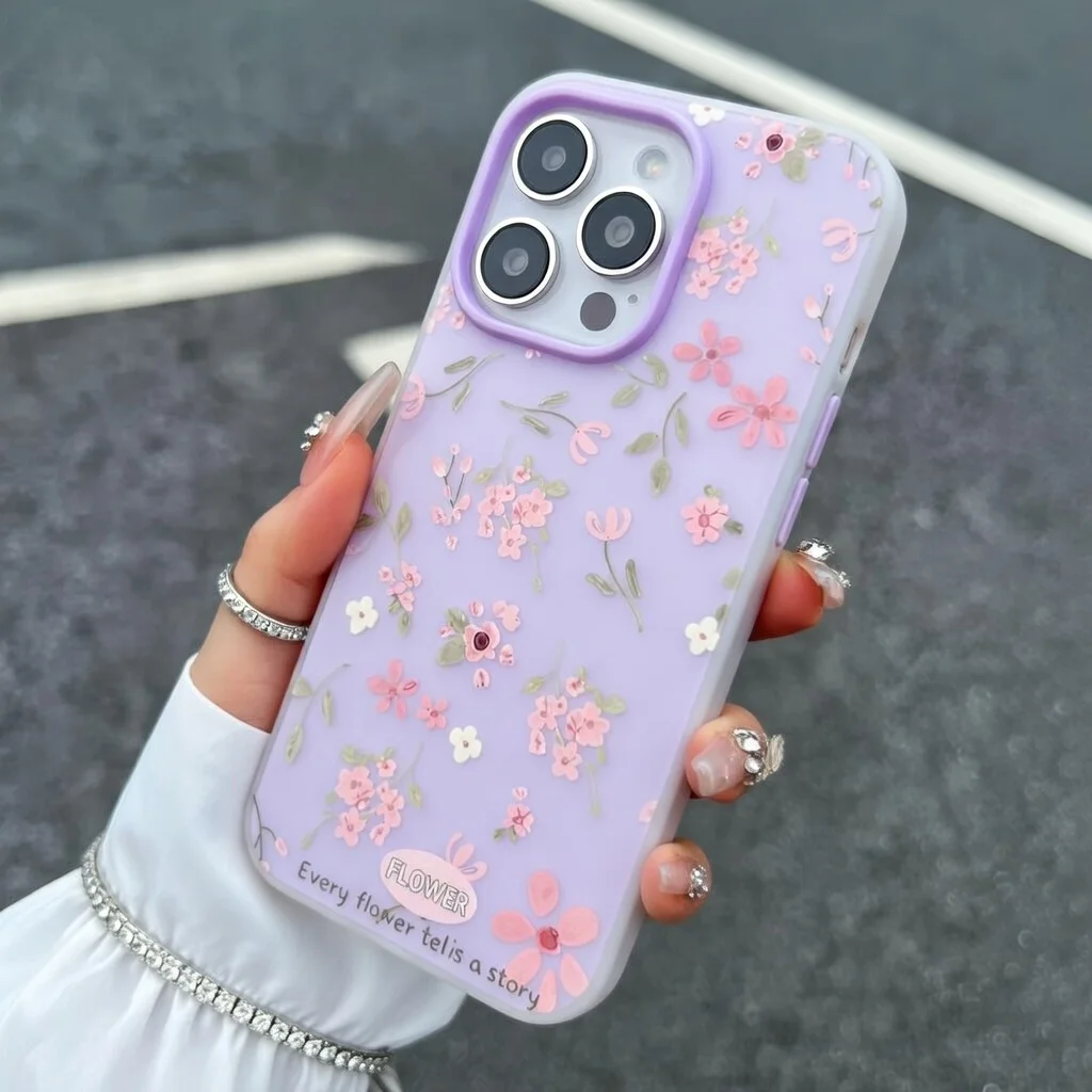 Charming Pink Floral Candy Color Phone Case Cover
