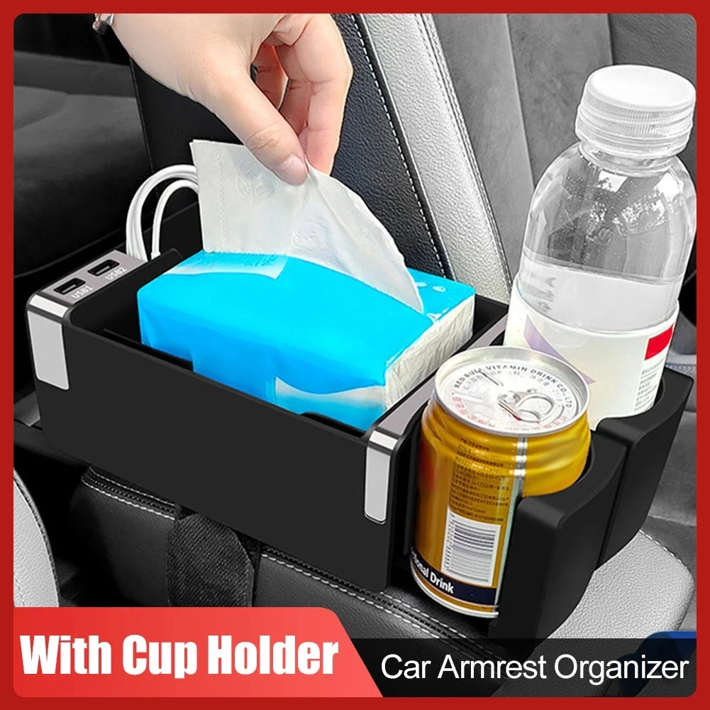 Universal Car Armrest Storage Box with Cup Holder Center Console