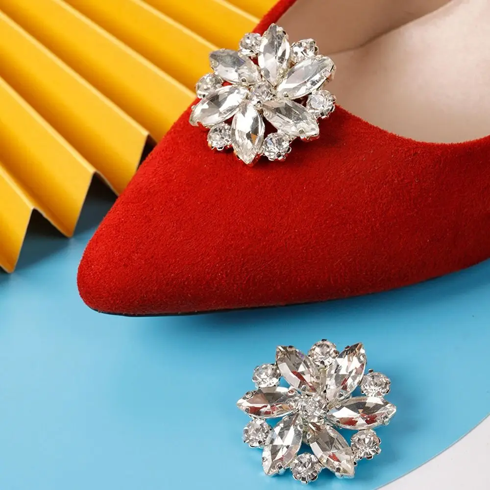 2 Stück Hochzeit Strass Kristall Braut Schuhe Charms Schmuck Schuhe Dekorationen Charm Schnalle Schuhclip – Detail 7