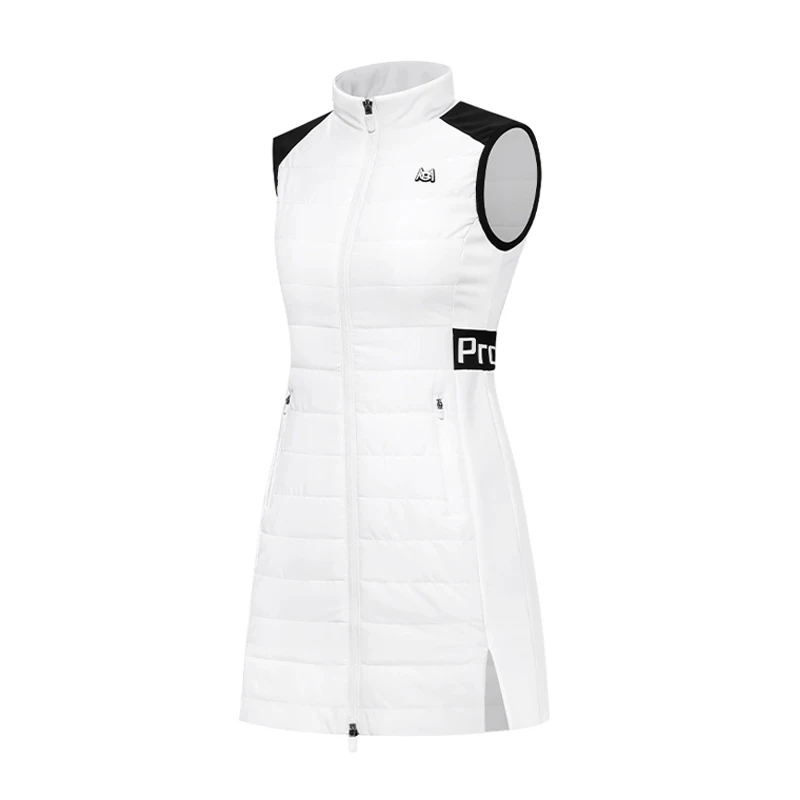 Autumn and winter female golf sleeveless vest coat woman warm with cotton jacket waterproof windproof long coats outdoor wear