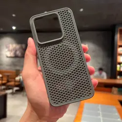 Advanced Heat Dissipation Magnetic Case with Honeycomb Vent Design - Shockproof and Wireless Charging Compatible Cover - Xiaomi 17 (GRAY)