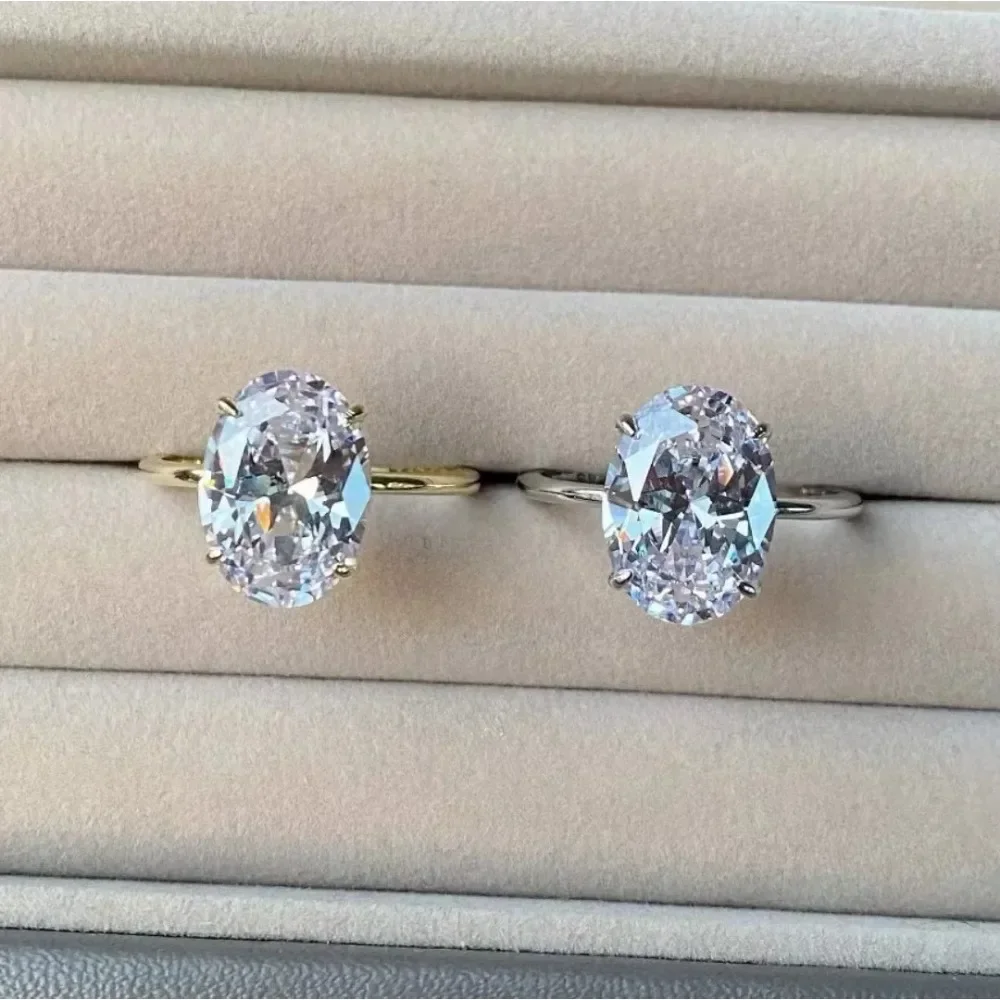 2025 Fashionable Luxury Oval Original Stainless Steel Rings for Women Engagement Gift Proposal Jewelry Bride Wedding