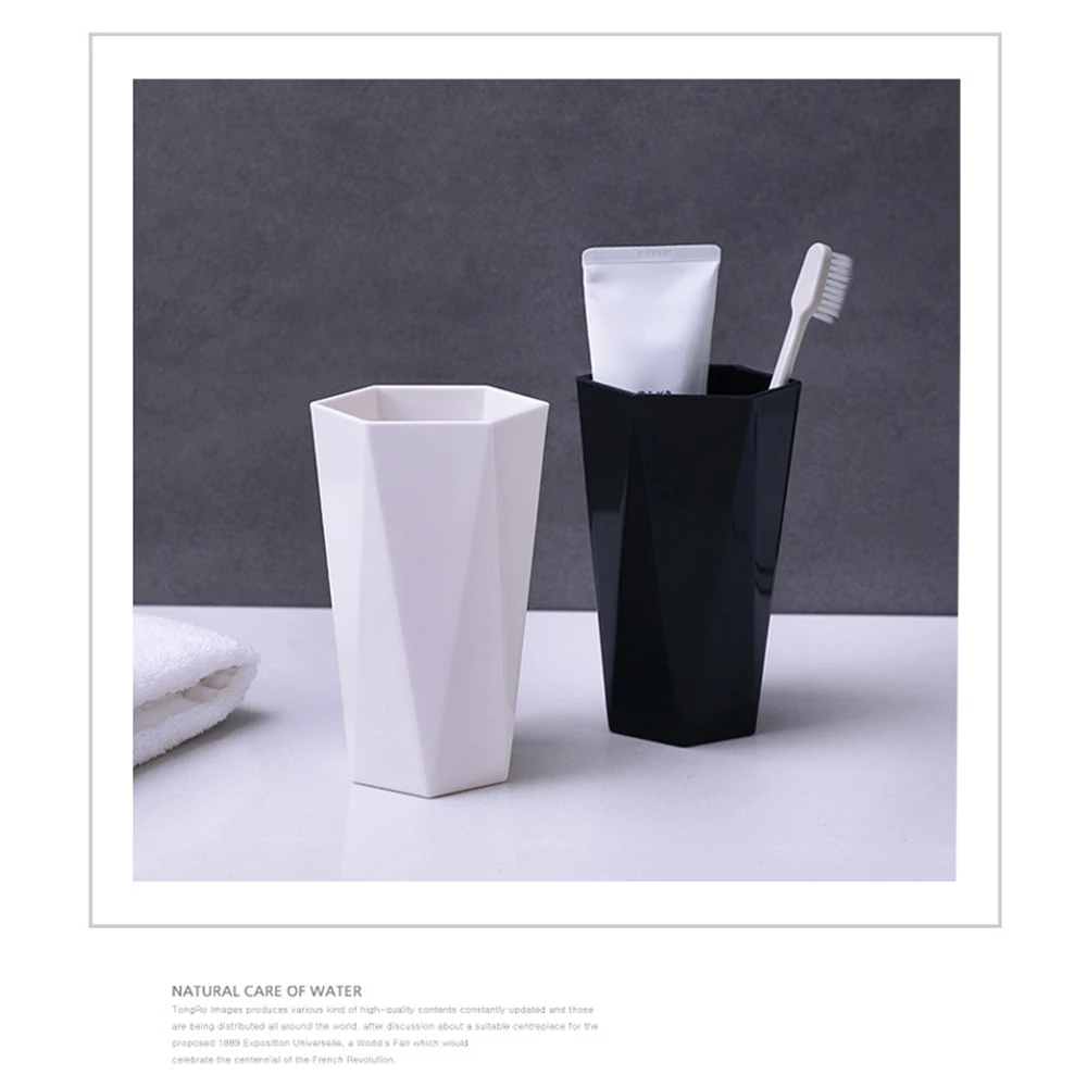 Diamond Pattern Mouthwash Cup 300ml Bathroom Toothbrush Holder_voghion.com