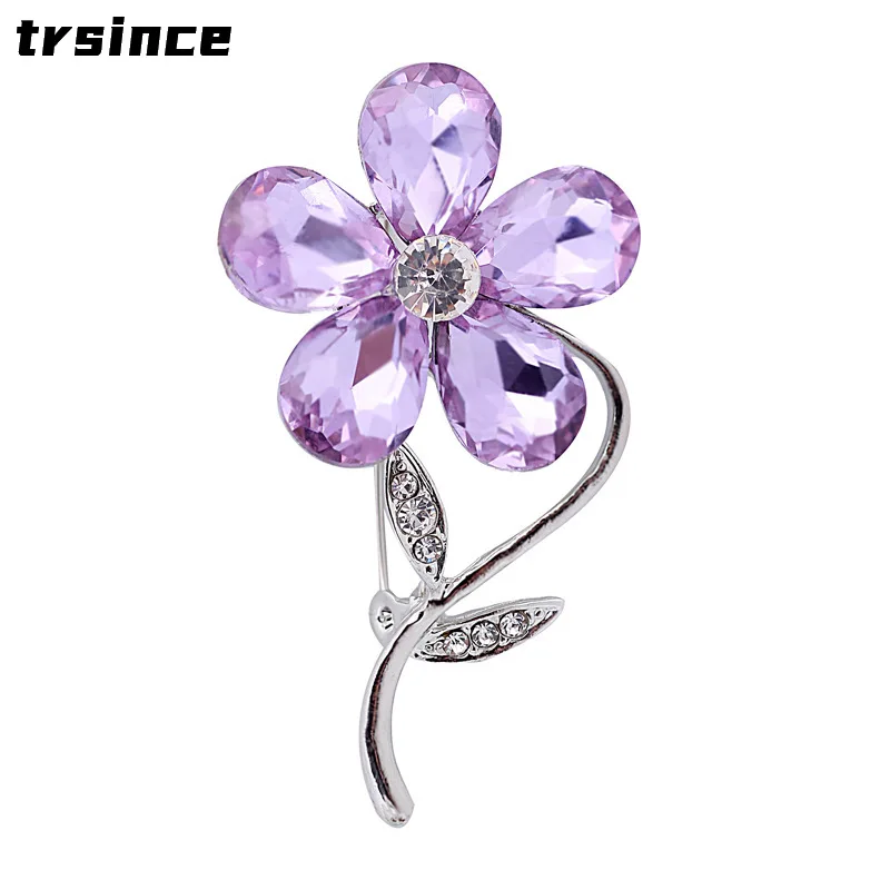 

Vintage Crystal Flower Brooch for Women Rhinestone Brooch Advanced Design Party Banquet Brooch Pin