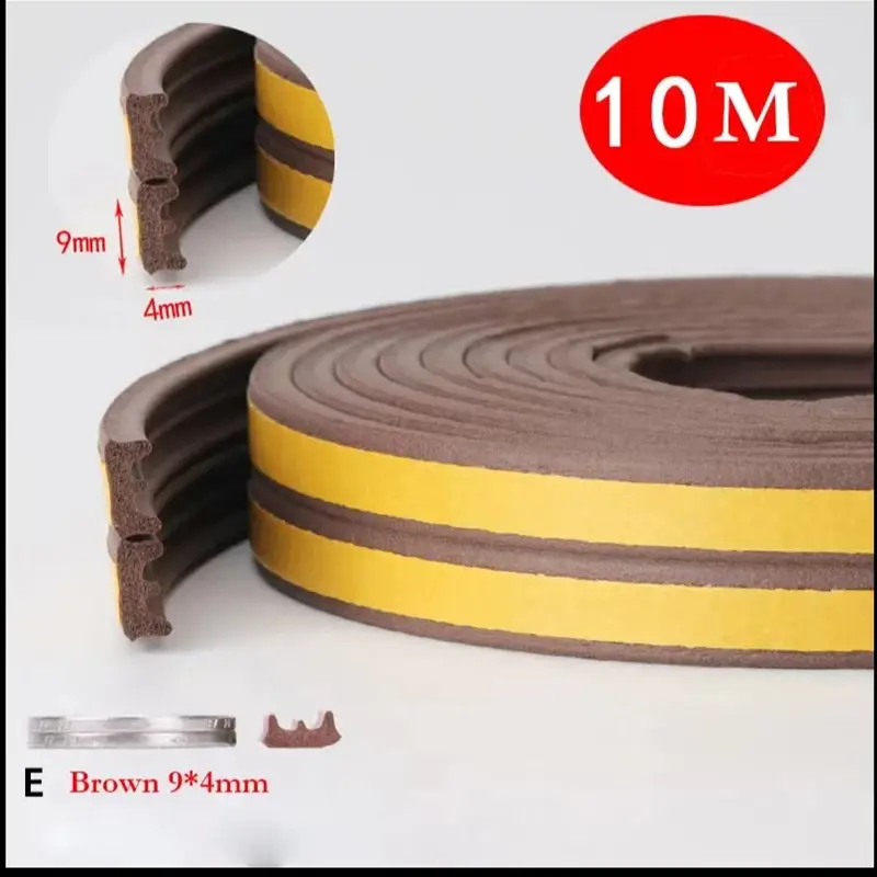 10m D/I/E Type Self-adhesive Door And Window Sealing Strip Foam Insulation, Anti-Collision, Wind And Sound Insulation Artifact - Image 12