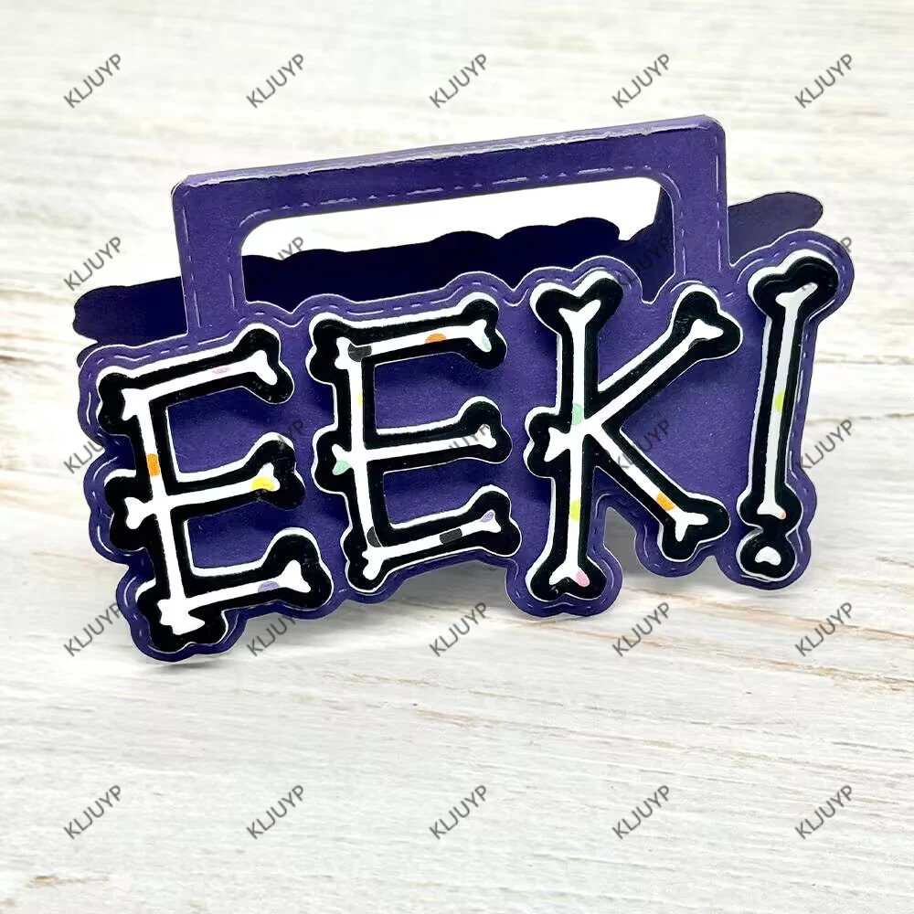 KLJUYP Eek 할로윈 가방 토퍼 금속 절단 다이 스텐실 DIY Scrapbooking/앨범 장식 엠보싱 DIY 종이 카드