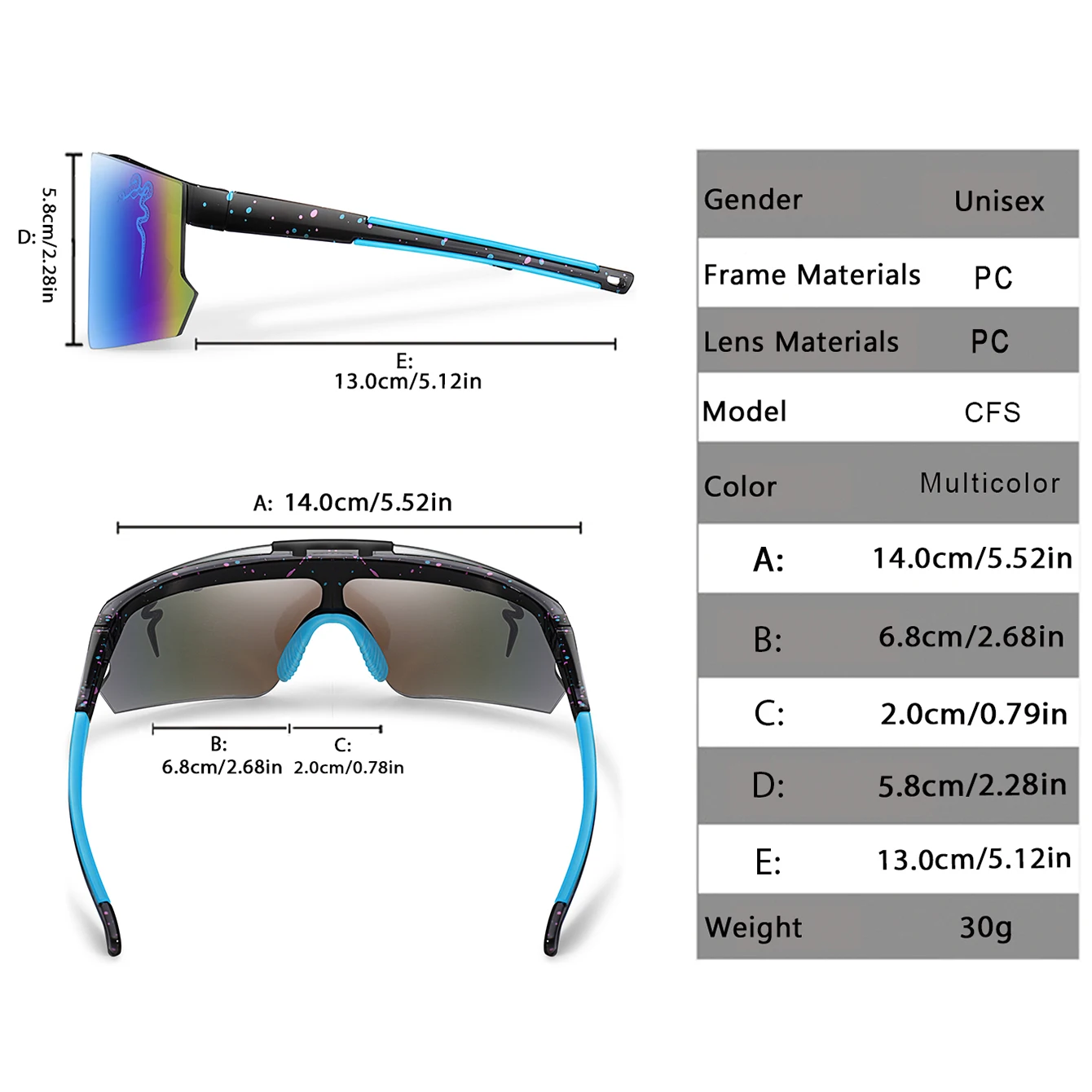 Brand Sports MTB Goggles UV400 Cycling Running