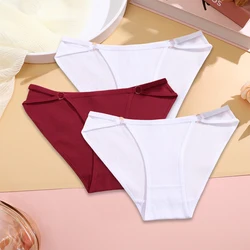 FINETOO Women's Cotton Panties - 3 - Pack Low Rise Briefs with Button Design - S (Set1)