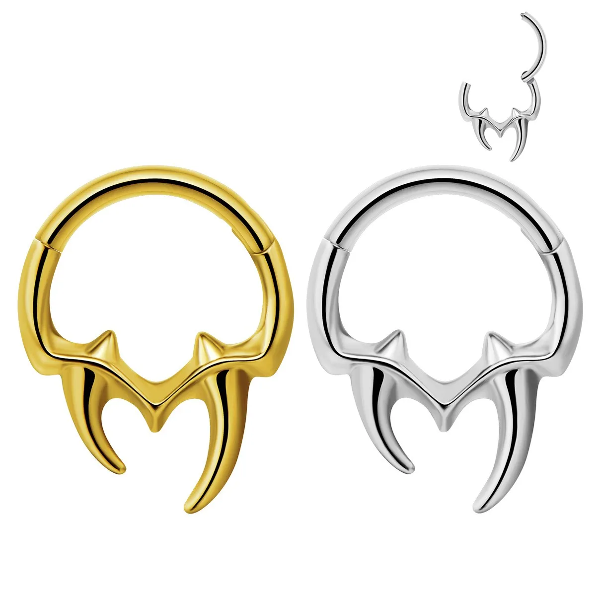 Piercing Jewelry Flowers Nose Ring Septum 316L Surgical Steel Zircon Clicker
