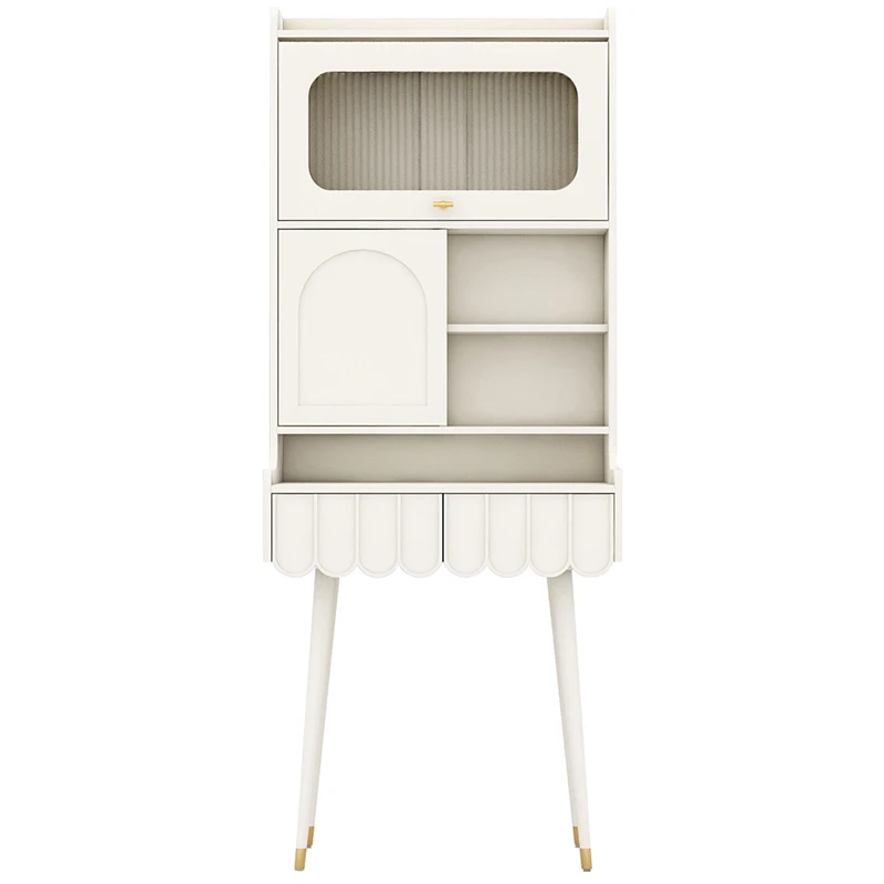 

French Cream Style Dressing Table, Bedroom One Piece, Large Capacity Desk, Simple High Style with Flip Mirror