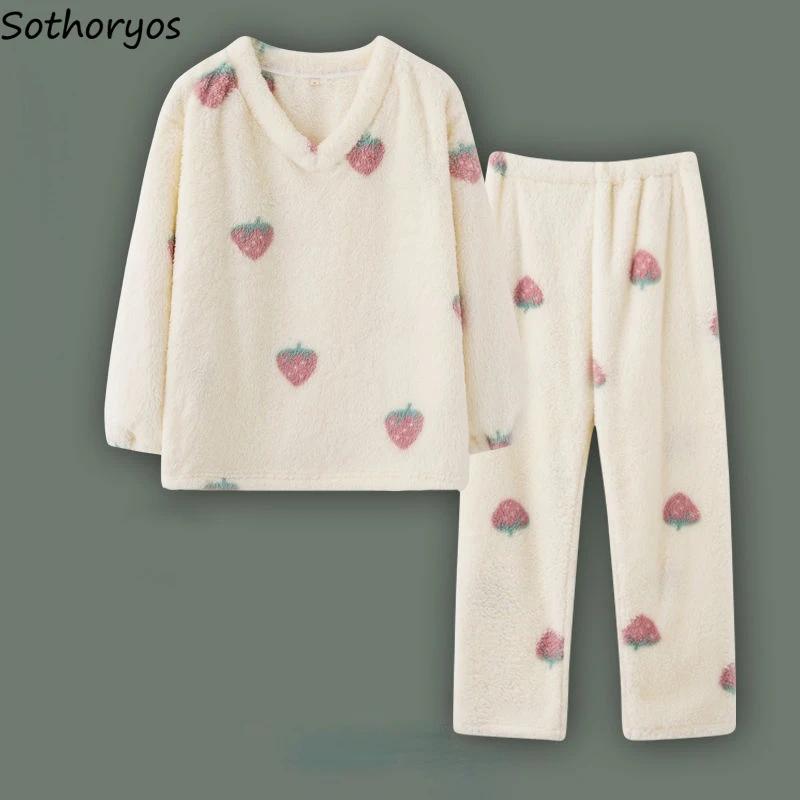 

Пижамный комплект женский с V-образным вырезом, милая Удобная Пижама с мультяшным принтом в японском стиле, для отдыха, простая свободная дышащая модная шикарная одежда для сна