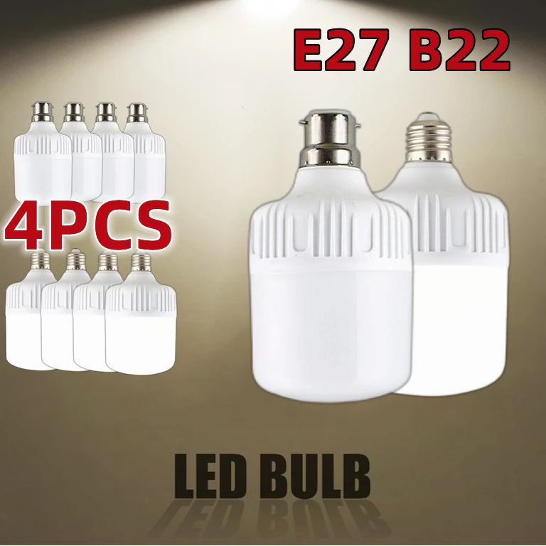 4PCS LED Emergency Bulb E27/B22 Screw 5W/10W White Light Bulb Energy