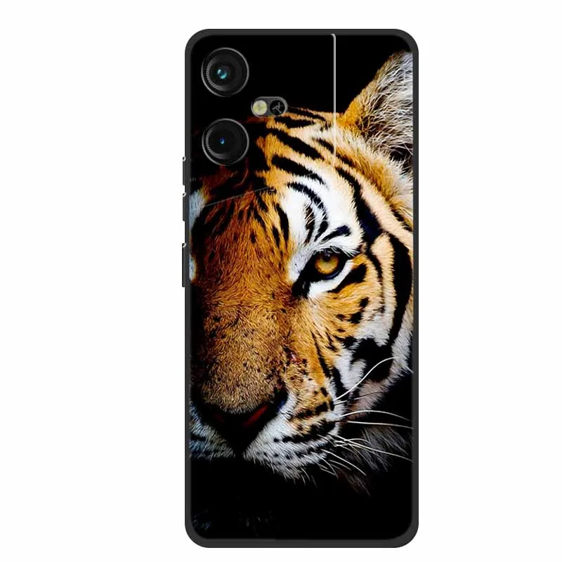 Luxury Soft Silicone TPU Phone Back Cover with Animal Wolf Design