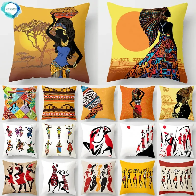 

Чехол в африканском стиле для подушки, наволочка из полиэстера 45*45, наволочка для домашнего декора, 40891