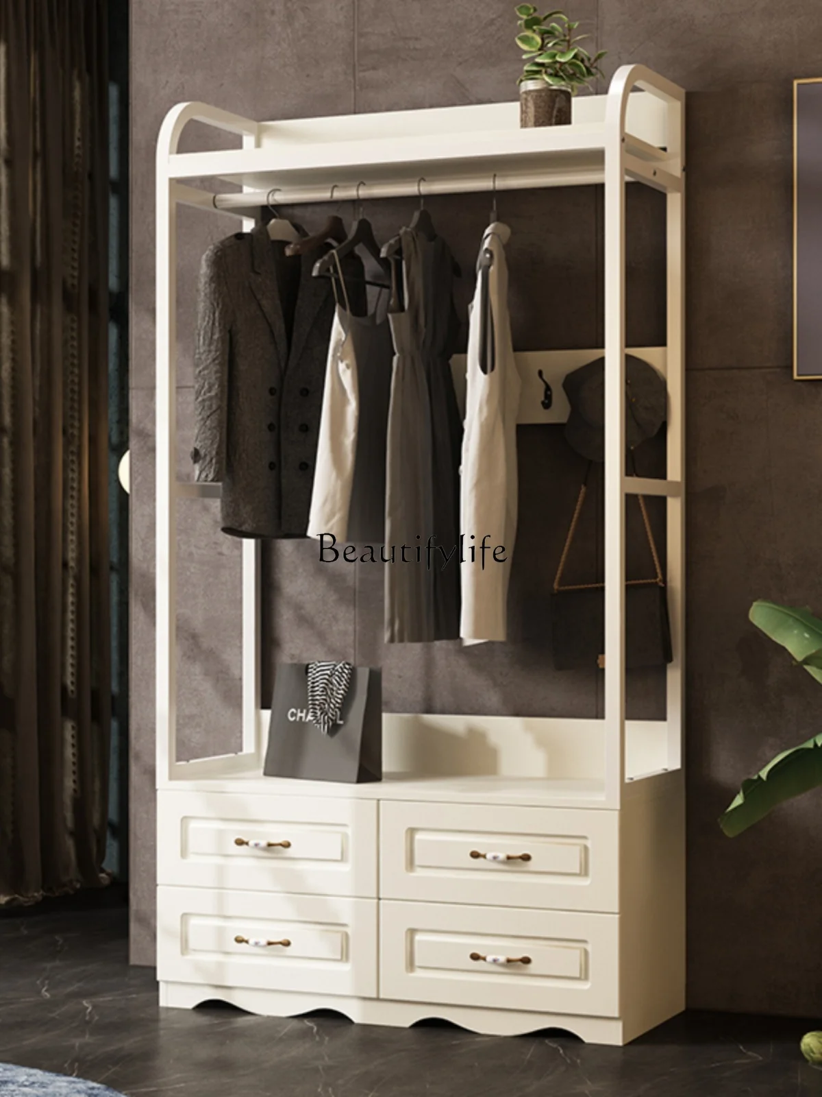 

Room Coat and Cap Storage Hanger Household Simple Nordic Iron Wardrobe