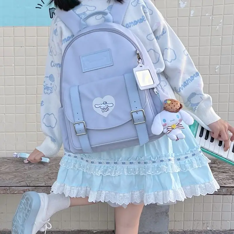 

My Melody Backpack Female Cute Sanrio Cartoon Anime Kuromi Cinnamoroll School Bag Canvas Leisure High Capacity School Supplies
