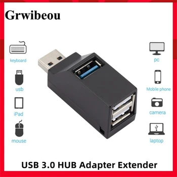 USB 3.0 HUB Adapter Extender Mini Splitter Box 1 to 3 Ports 1