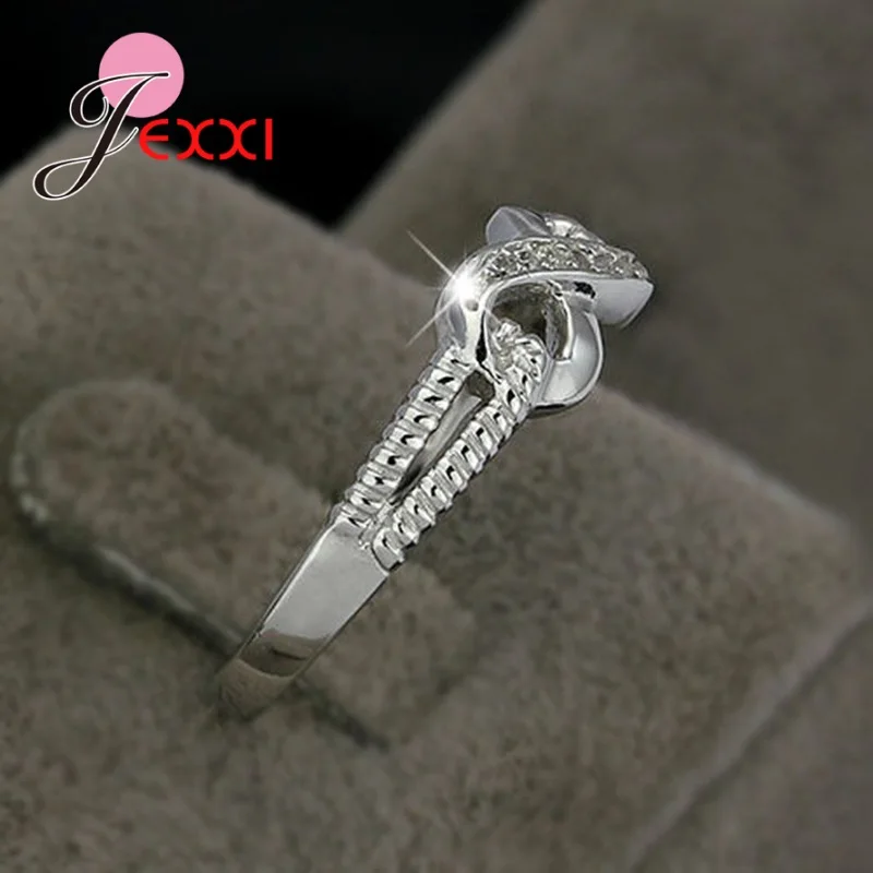 Novel Design Figure 8 Shape Round Finger Rings For Women Girls Promise Rings Sterling Silver 925 Elegant Wedding Jewelry silver ring wedding rings silver rings