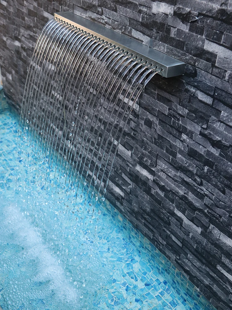 Waterfall Water Feature Stainless Steel Outlet/Pool Courtyard Villa Water Curtain Rain Curtain Swimming Pool Spillway