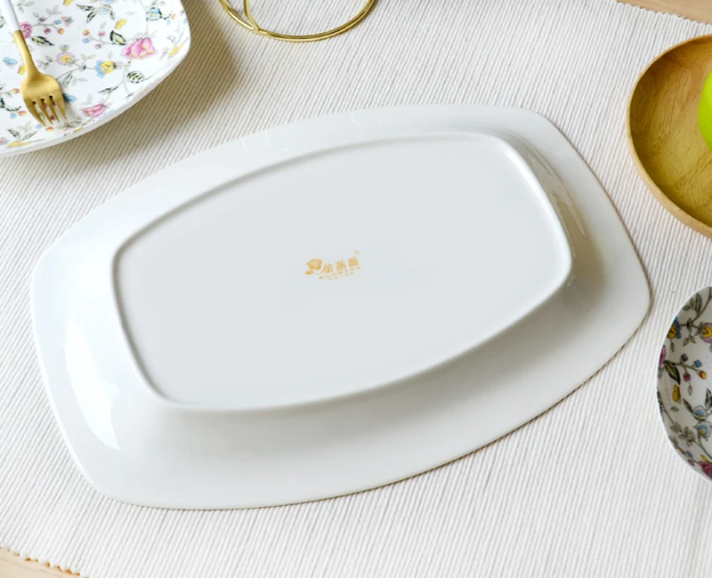 10 inch, real bone china oval fish plate, pocelain servier platte for dinner, ceramice big plate, kitchen fish dish, et dish