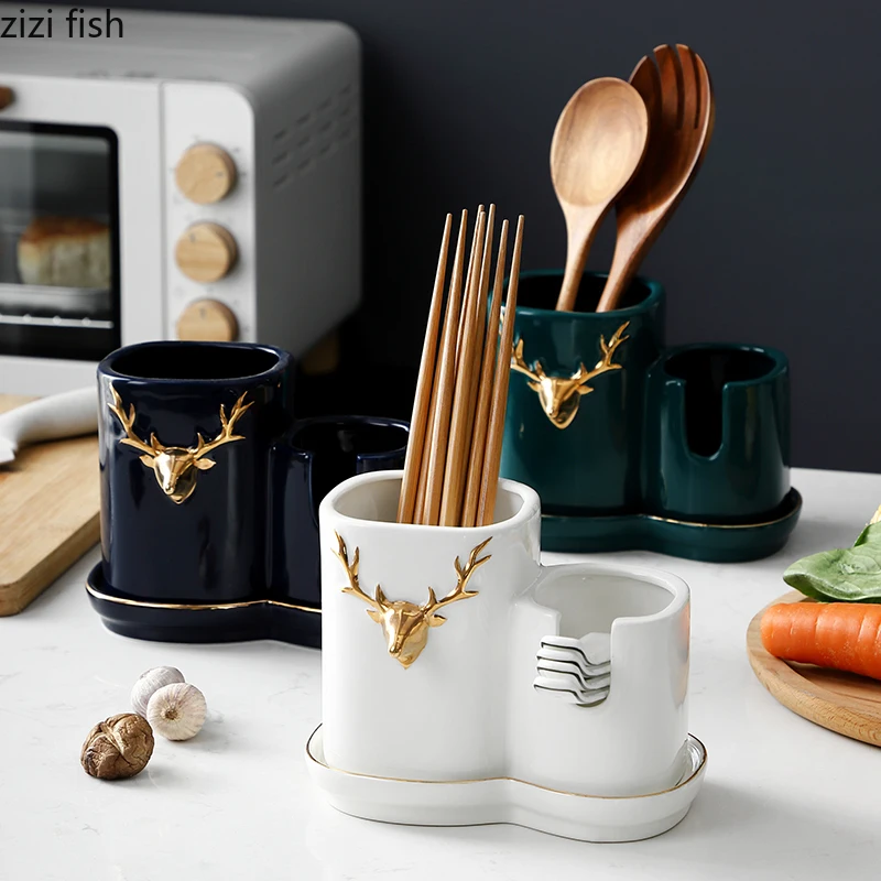 

Простой держатель для ножей, ложек, вилок, керамический органайзер для столовых приборов, стеллажи, креативные домашние стандартные полки, кухонные контейнеры для хранения