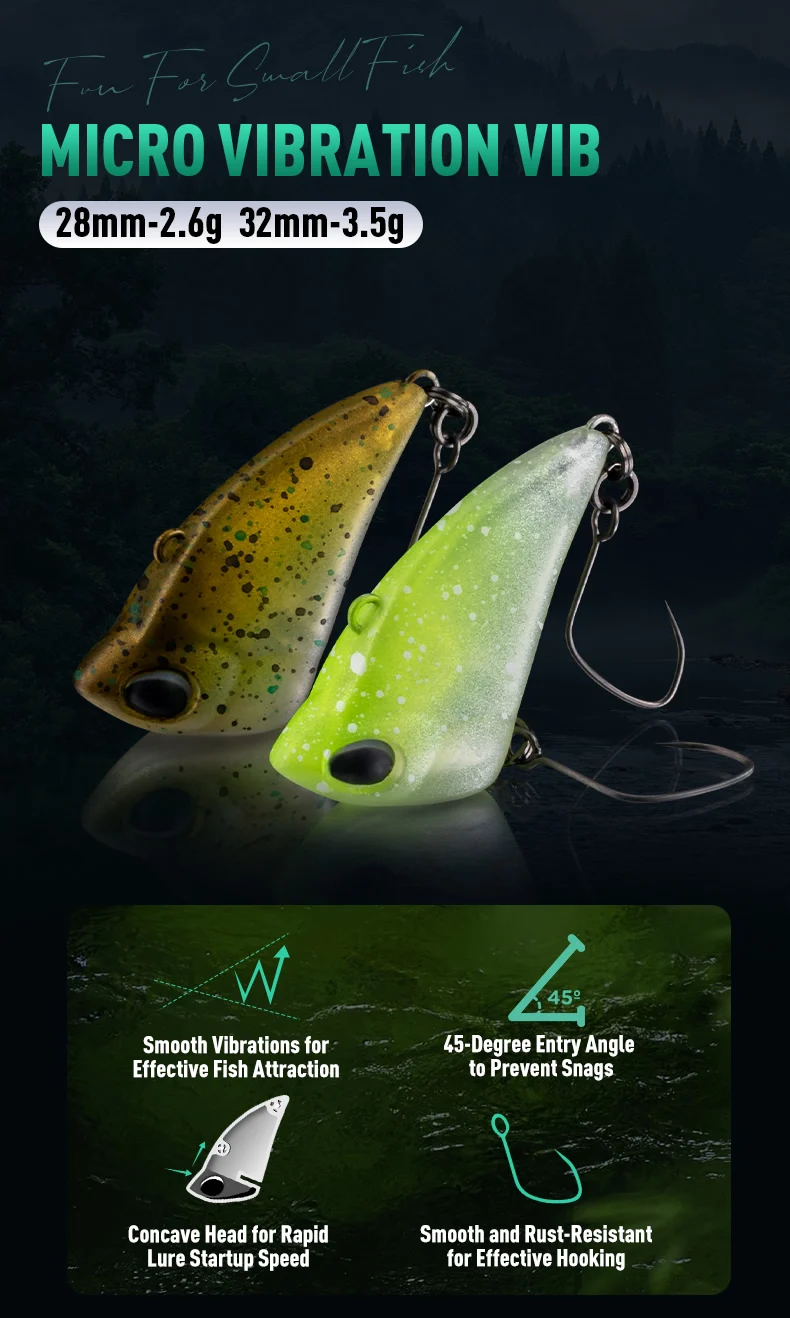Micro Expert Sinking Vibe Fishing Lure 2.6g 3.5g 28mm 32mm