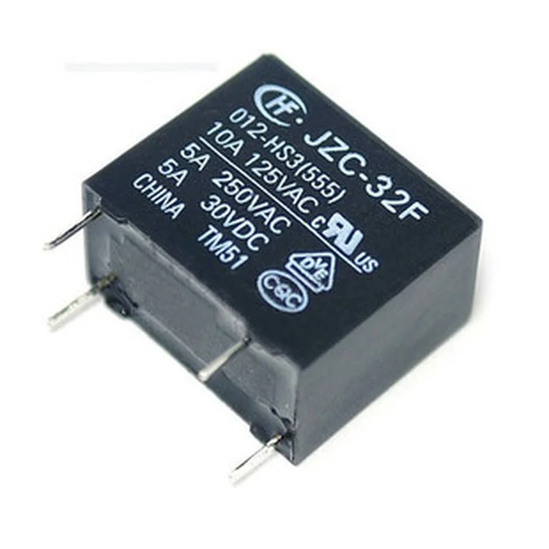 

10 шт./партия, реле HF32F JZC-32F-005 009 012 024-HS3 4PIN 5A