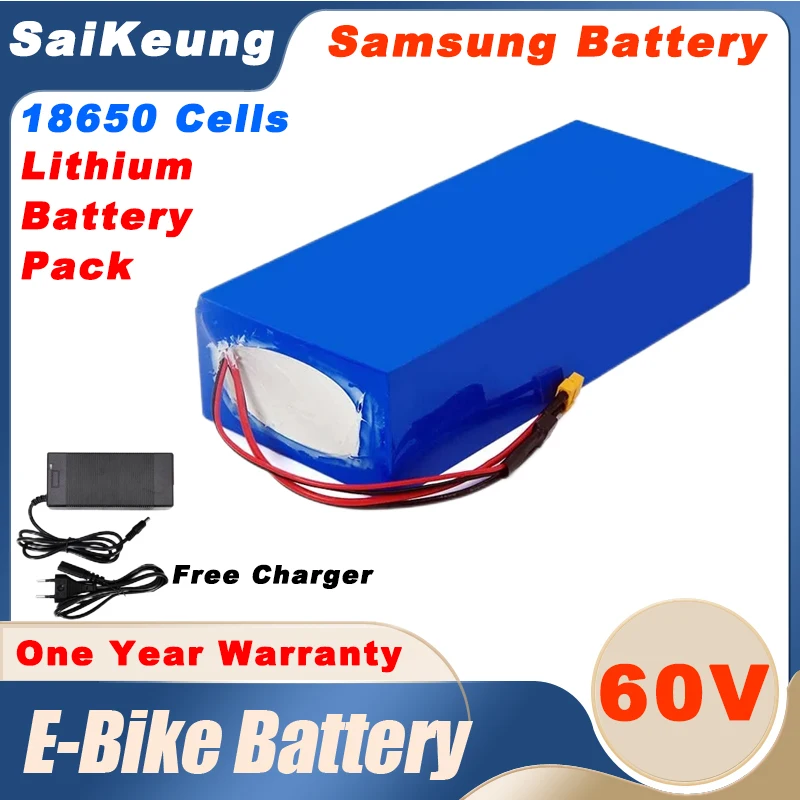 

Ebike Battery Pack 3000W High Power Electric Bike Motor Electric Scooter 60V 20Ah 30Ah 40Ah 50Ah 60AhEbike Battery with Charger