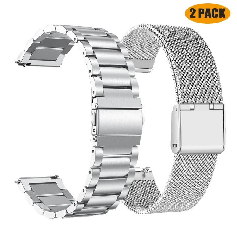 Stainless Steel Metal Watch Strap Bracelet, Universal 46mm Smartwatch Wristband