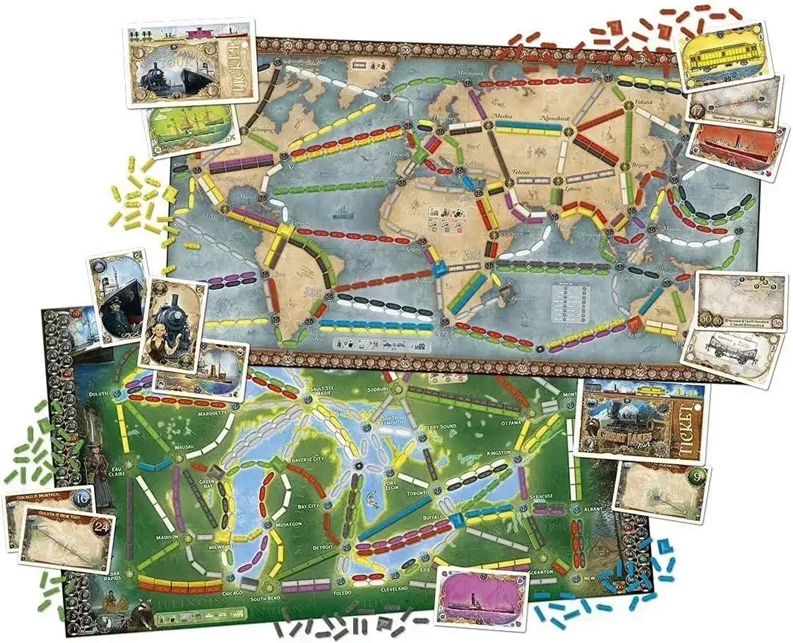 Ticket to Ride Rails & Sails Board Game English Family Multiplayer Friends Party Play Cards Game Plot Collection Toys Gifts 4