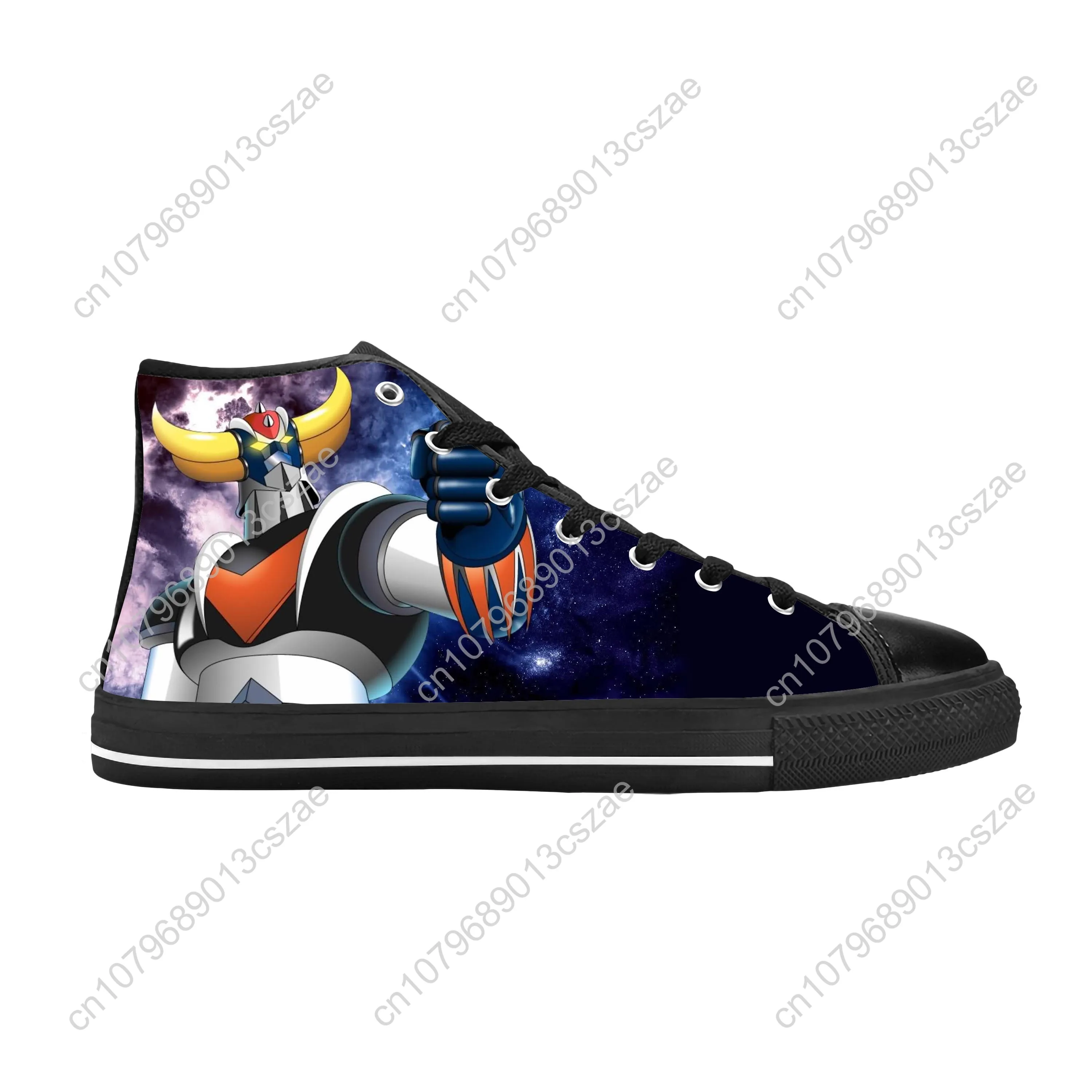 Anime Cartoon Manga UFO Robot Grendizer Goldrake Casual Cloth Shoes High Top Comfortable Breathable 3D Print Men Women Sneakers
