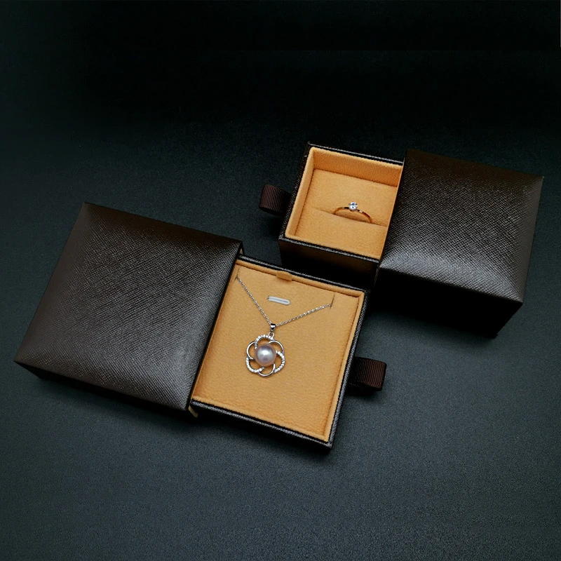 

Шкатулка для ювелирных изделий из искусственной кожи, высококлассный Органайзер с выдвижными ящиками и текстурой, ювелирные изделия на День святого Валентина, кольцо, кулон, браслет, ожерелье, Набор чехлов