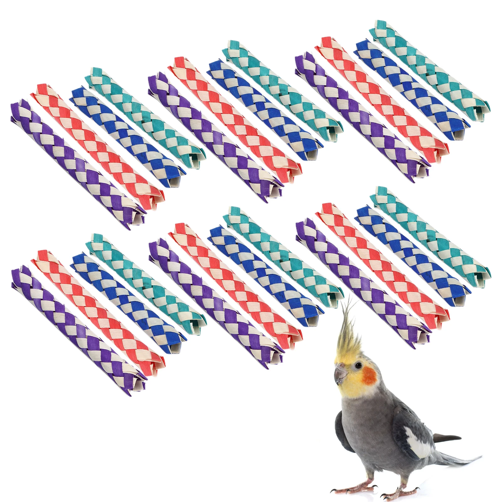 Parrot Toy Bird Toy Finger Traps Birds Parrots Chew Chinese Bamboo Traps DIY for Kids Parties