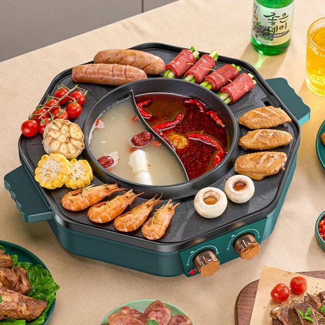 Food Party Hot Pot Electrique Appareil Fondue Chinoise et Barbecue