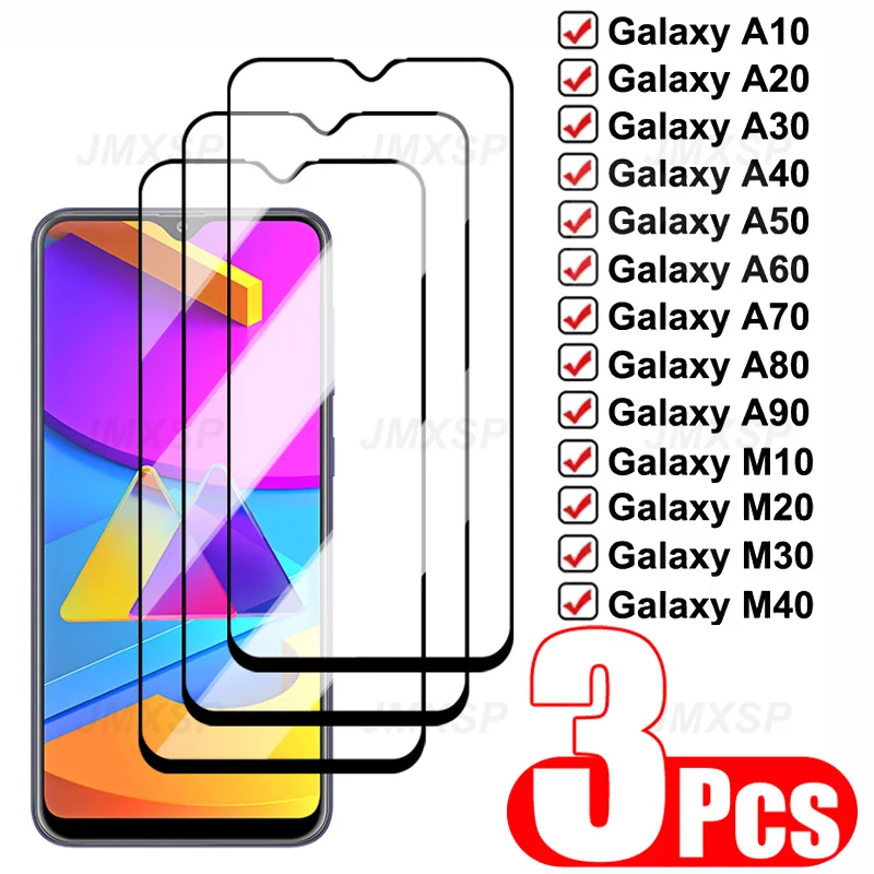

3Pcs Protective Glass For Samsung Galaxy A10 A30 A20 A40 A50 A70 Tempered Glass on For Samsung M30 M10 M20 M40 A60 A80 A90 Glass
