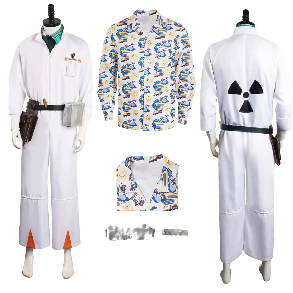 

Male Doc Brown Shirt Jumpsuit Cosplay Costume T-Shirt Full Set Outfits Halloween Carnival Disguise Men Adult Party Suit