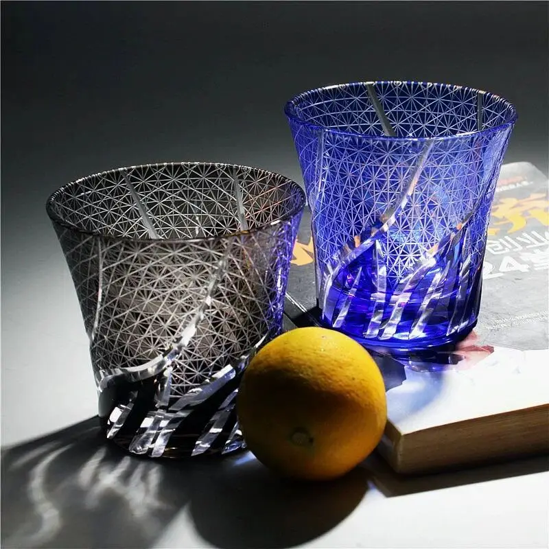 220 ml 7.5 oz Glass Whiskey Tumbler Edo Kiriko Glasses For Beer Juice Iced Coffee
